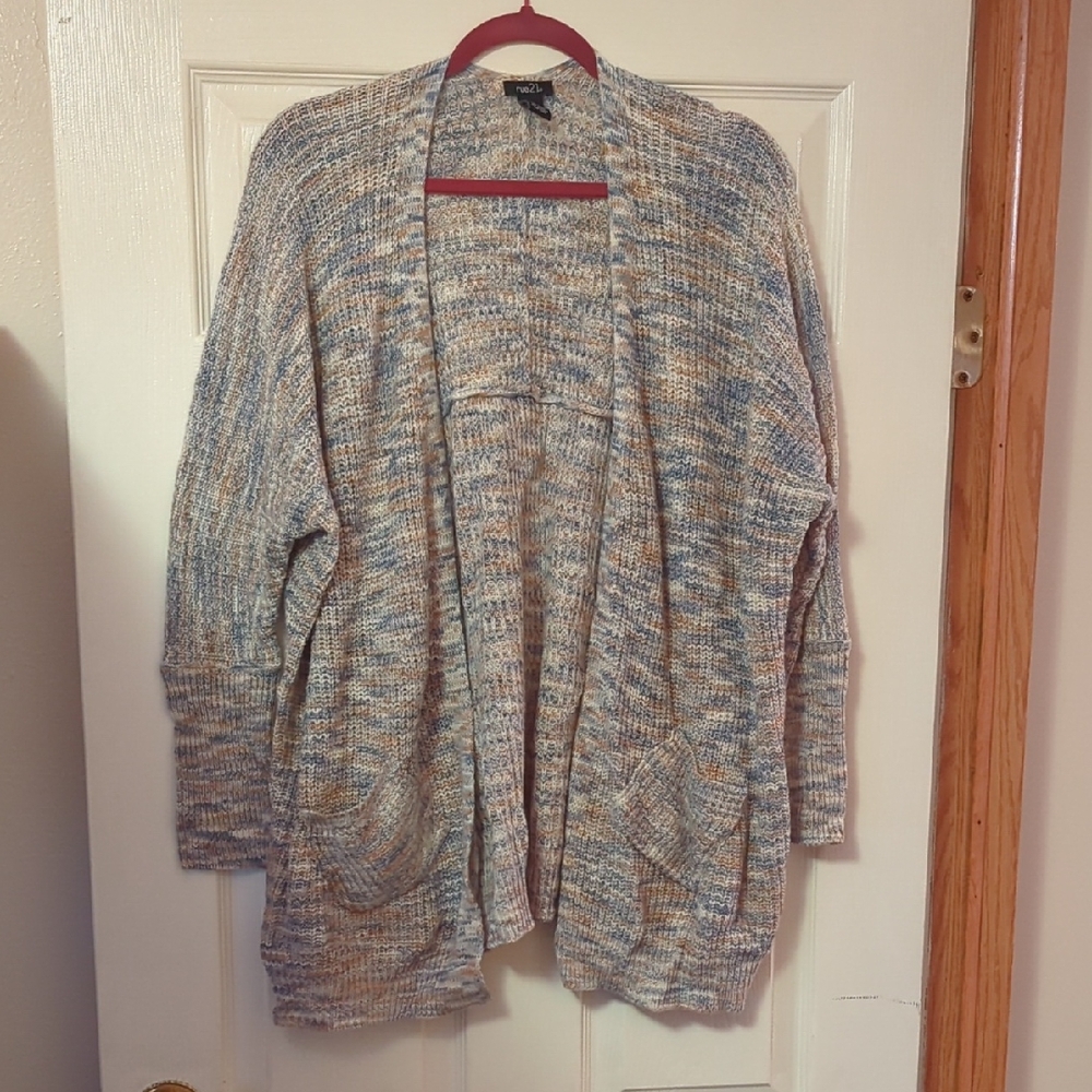 Rue21 Blue and Cream Cardigan Sweater
